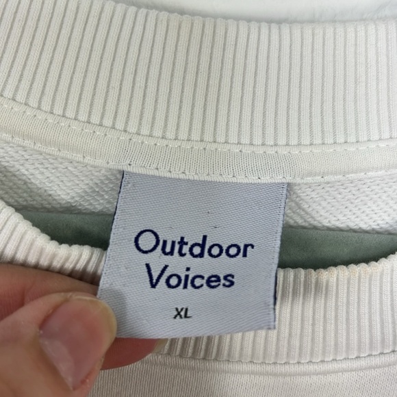 Outdoor Voices Crewneck Sweatshirt White Hippie Groovy Sunset Print Size XL - Picture 3 of 7